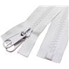 ByaHoGa 182 cm #10 Cerniera lampo lunga, modello, in materiale plastico, con doppio tirante interno ed esterno, per tenda e sacco a pelo (DP Bianco)