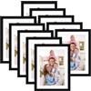 Giftgarden Cornice 15x20 Senza Passepartout, Cornice 13x18 con Passepartout,Portafoto da Tavolo e Parete, Set di 10, Nera