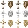 SUNNYCLUE 1 scatola 60 pezzi 6 stili Rosario Croce Ciondoli Crocifisso Fascino Vacanze di Pasqua Argento Antico Oro Bronzo Lampadario Ovale Collegamenti Rosario Accessori per Gioielli Creazione di Cio