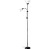 Brilliant, Lampada piantana con luce da lettura, alluminio;plastica