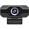 Sefdrert Webcam 1080P Full HD CMOS Autofocus con Microfono Videochiamata Riunione Online Adatto per PC Portatile
