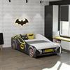 KOBI Letto per bambini BATMAN | letto per auto | per la cameretta dei bambini | letto per ragazzo con materasso e rete | SUPEREROE | (160x80)