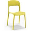 REDÒKASA Sedia in polipropilene KATE, impilabile, resistente ai raggi UV, design moderno, ideale per sala da pranzo, cucina, sala d'attesa, bar, ristoranti o da esterno (Giallo lime, 1)