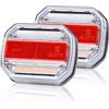 AGRISHOP Luci posteriori a LED da 10 - 30 V per rimorchio, fanali posteriori a LED, luci posteriori dinamiche, sequenziali, con riflettore impermeabile per camper, roulotte, trattori, camion, auto con