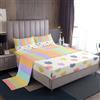 Homewish Set di lenzuola arcobaleno per letto matrimoniale, motivo amore, per ragazze e bambini, motivo cuore kawaii, animali della fattoria, lenzuola colorate con linee geometriche in stile cartone