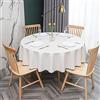 oxiang Tovaglie PVC Rotonda Antimacchia Impermeabile Ristorante Tovaglia Bianco Crema-140cm