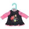 Zapf Creation Dolly Moda, Puppenkleidung, Dolly Moda Jeans Kleid Blumen 36cm, Jeanskleid mit rosa Langarm-Shirt, 871508, Zapf Creation