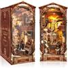RONSTONE DIY Book Nook Kit - Mondo Magico Casa Delle Bambole Inserto per Libreria - 3D Puzzle in Legno con Luce LED e Coperchio Antipolvere - Regalo Creativo per la Decorazione Della Casa per Adulti