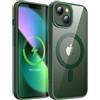 JETech Cover Magnetica per iPhone 13 mini 5,4 Pollici Compatibile con MagSafe, Antiurto Cellulare Paraurti Custodia, Solida Colore Opaco TPU Telaio, Anti-Graffio Retro Trasparente (Verde)