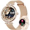 Fitonme Smartwatch Donna, 1.19 AMOLED Orologio Smartwatch con Effettua/Risposta Chiamate, Smart Watch con Cardiofrequenzimetro Sonno Contapassi, Impermeabile IP68 Fitness Tracker per iOS Android