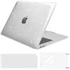 MOSISO Custodia Compatibile con MacBook Air 13 Cover M1 2021 2020 2019 2018 A2337 A2179 A1932 Touch ID, Glitter Case per MacBook Air M1 Cover 13,3'' Pollici&Copritastiera&Pellicola, Trasparente