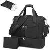 Kono Borsa da viaggio Duffel Bag 32L resistente all'acqua con scomparto per scarpe Beauty case Tracolla staccabile Borsa da viaggio leggera Borsa per bagagli Borsa da weekend (Nero)