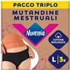 Nuvenia Intimawear, Mutandine Mestruali in cotone biologico, Lavabili e riutilizzabili per Giorno e Notte, Flusso Moderato-Abbondante, Colore Nero, Taglia S, 3 confezioni