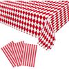POPOYU 3 tovaglie a quadri, 130 x 230 cm, a scacchi rossi e bianchi, usa e getta, tovaglie rettangolari in plastica per feste, matrimoni, feste di compleanno