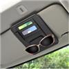 CGEAMDY Organizzatore per Alette Parasole Auto, Organizzatore per Alette Parasole in Pelle per Auto, Cerniera Auto Parasole Organizer con Porta Occhiali, Accessori Interni Occhiali da Sole(Nero)