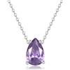 GAVU Collana Punto Luce da Donna, Collana Ciondolo Goccia di Diamante Zircone Viola Pietra Natale di Febbraio Catena Argento Donna