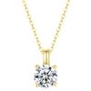 GAVU Collana Punto Luce da Donna, Ciondolo Diamante Zirconia Cubica Bianca Pietra Natale di Aprile, Collana Oro Donna, Regalo Anniversario per Lei