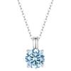 GAVU Collana Punto Luce Donna Collana con Solitario di Cubic Zirconia Acquamarina Pietra Natale di Marzo, Catena Argento Sterling 925 da Donna