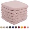 Russo Tessuti Set 6 Cuscini Sedia Coprisedia Imbottiti Vesto Molla Loneta Elastico Tinta Unita-Rosa