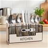 Maison Des Cadeaux Portaposate vintage in legno a 4 scomparti
