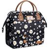 Lekespring Borsa da Pranzo Isolata per le Donne a Tenuta Stagna da Pranzo per Gli Uomini, Borsa da Pranzo Termica Ampia Aperta per la Scuola di Lavoro Picnic Viaggio 10 Litri,Daisy