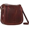 ROYALZ 'Maryland' Vintage Borsa a Tracolla Donna vera Pelle Pratica Borse Piccole Signora Clutch Shopping Ufficio, Colore:Roma Cognac Marrone