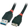Lindy 31990 - Cavo USB 3.0 - Tipo A Maschio a Micro-B Maschio - 0,5m