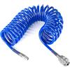Poppstar Tubo aria compressa spirale 5m, diametro 5mm x 8mm (in PU, fino a 8 bar) Tubo per compressore aria con raccordi rapidi e protezione dalle piegature