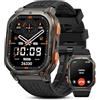 KOSPET Smartwatch, 1.96 AMOLED HD Display, Orologio Militare Uomo, GPS Integrato, Bussola/Altezza/Pressione, 170+ Modalità Sport, 5ATM Impermeabile (Nero)