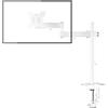 Bracwiser Supporto da tavolo per monitor singolo, per schermi LCD LED da 13-32, Max. carico 10 kg, supporto da scrivania singolo regolabile con rotazione girevole inclinabile Vesa 75 x 75/100 x 100 mm Bianco