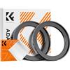 K&F Concept 2 pcs Anello Adattatore Step-Up da 49mm a 58mm, Filtro Anello Adattatore con Un Panno di Pulizia