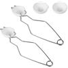 PEUTIER Kit Crogiolo da 6 Pezzi, con 4 Crogioli Piccoli al Quarzo e 2 Pinze per Crogiolo Crogioli per la Fusione del Metallo per la Raffinazione della Fusione di Oro Argento Alluminio Rame Ottone