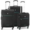 RONCATO SMILE 2.0 set valigia valigia trolley Grande, Media e Cabina, con sistema di chiusura TSA - Nero