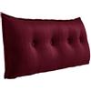 Johnear Cuscini Testata letto Cuscino lombare in velluto, Cuscini da Lettura Rettangolare Supporto Posteriore, grande cuscino schienale per divano, Testiera, Cuscino da Parete (Crimson, 120 cm)