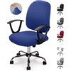 Eozakavod Computer ufficio sedia della copertura coprisedia elasticizzato rimovibile Copertina Cover da Sedile Coprisedia separato in stile semplice e moderno, per sedie da ufficio girevoli-No Sedia (Blu, 1)