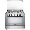 De Longhi Cucina a Gas 5 Fuochi Forno Elettrico Multifunzione Ventilato con Grill Larghezza x Profondità 90x60 cm Classe energetica A con Coperchio colore Inox - DEMX96ED