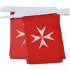 AZ FLAG Ghirlanda 6 Metri 20 Bandiere Attività Sovrano Ordine Di Malta 21x15cm, Bandiera San Giovanni Di Gerusalemme 15 x 21 cm - Festone Bandierine