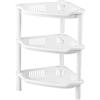 Cabilock 3 scaffali quadrati per scaffali, organizer in plastica, scaffale angolare, organizer da bagno, supporto da scrivania, scaffale portaoggetti, cestino bianco triangolare
