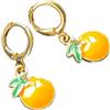 Lunix Orecchini Frutti Boccoli A Cerchio Con Ciondolo Smaltato Idea Originale per Regalo Natale Compleanno Festa Della Mamma,Fatto a Mano, Gioielli Donna (Arancia)