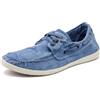 Natural World Eco - 303E Men's Trainers - Organic Cotton Boat Shoes- 100% EcoFriendly - Light Blue Color