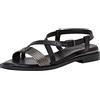 Tamaris Donna Sandali, Signora Sandali,TOUCHit,Scarpa Estiva,Sandalo Estivo,Comodo,Piatto,Black/Pewter,37 EU