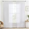 MIULEE Tende per Interni Trasparente Tenda Voile con Passanti， Anelli Soggiorno Moderne Eleganti 2 Pezzi Bianco 140 x 260 CM