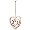 Levandeo - Carillon a vento in legno, ornamento da appendere a forma di cuore, diametro 35 cm, in MDF, colore bianco naturale