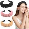 Bzzerumy Set di 3 cerchietti per capelli, da donna, colore nero, largo e sottile, cerchietto con mollette, cerchietto per capelli, da donna, alla moda, colore nero, rosa e beige