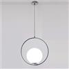 TOT Electric Lampadario a sospensione Applique Lampada Design Stile Minimal Moderno Dorato Attacco E27 Led (Lampadario a cerchio piccolo, Laccato Argento)