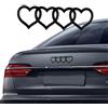 Generic Adesivo 3D per bagagliaio posteriore con logo a forma di cuore, accessorio per auto, decorazione esterna, adesivo 3D di ricambio per auto, adatto per Audi A3 A4 A5 A6 A8 TT R8 Q3 Q5 Q7 (nero