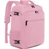 EZUOLA Zaino per Ryanair 40x20x25 per Donna Piccolo Zaino da Viaggio Aereo Bagaglio Zaini Casual 14 Pollici Zaino Porta PC 20L Borsa da Cabina Zaino Bagaglio con Porta USB per Scuola Lavoro Trekking, Rosa