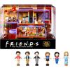 Polly Pocket - Cofanetto Friends, playset tazza da caffè Central Perk, con i 6 personaggi principali, 9 accessori e 3 luoghi della serie Friends inclusi, giocattolo per bambini, 4+ anni, HKV74