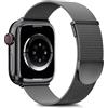 Higgs Cinturini Compatibile con Cinturino Apple Watch 41mm 40mm 38mm Donna Uomo,Cinturino Magnetiche Regolabili Doppie per iWatch Series (42mm 10) 9 8 7 SE 6 5 4 3 2 1, Liscio Maglia Milanese Grafite