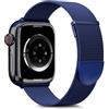 Higgs Cinturini Compatibile con Cinturino Apple Watch 41mm 40mm 38mm Donna Uomo,Cinturino Magnetiche Regolabili Doppie per iWatch Series (42mm 10) 9 8 7 SE 6 5 4 3 2 1, Liscio Maglia Milanese Blu